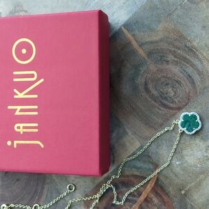 Jankuo 14k Gold Plated Emerald &  Cubic Zirconia Necklace ❤